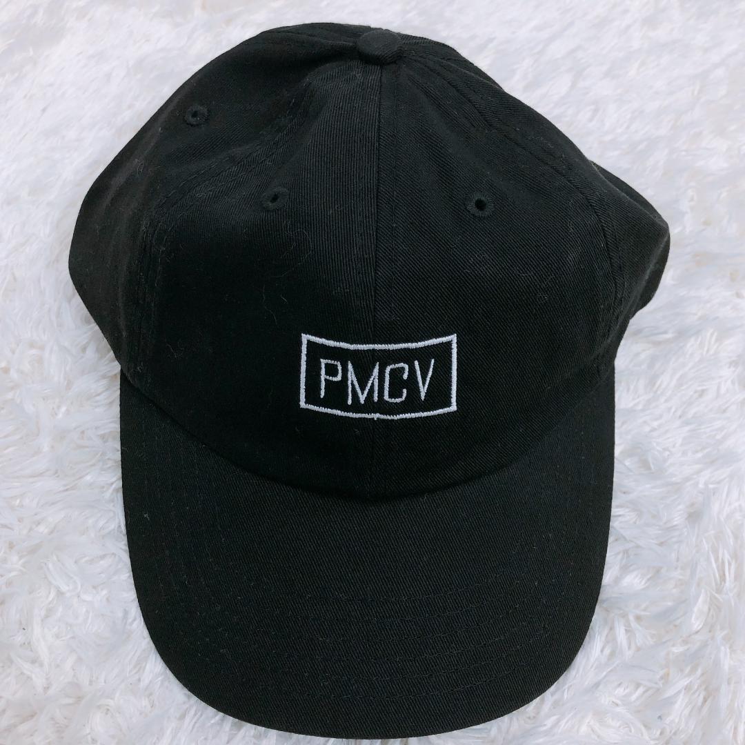 【09587】 PMCV 帽子 ボウシ キャップ CAP コットン100％ 黒 ブラック 新古品 タグ付き ブランドロゴデザイン カジュアル シンプル クール