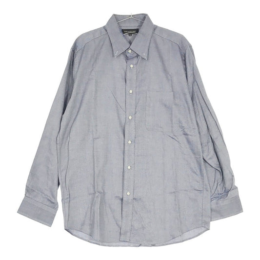 【09800】 人気 UNIQLO ユニクロ Yシャツ 青 ブルー 長袖 XL カジュアル シンプル ポケットあり 綿100% 大きめ