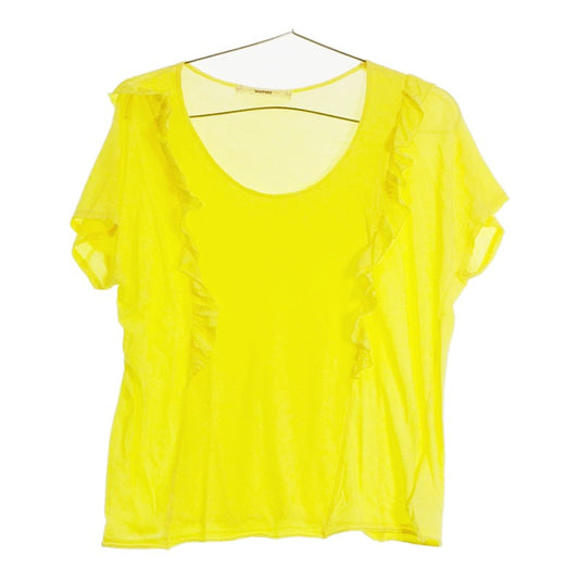 【09929】 MACPHEE マカフィー トップス 半袖ブラウス 半袖フリルTシャツ ブラウス イエロー 黄色 Tシャツ フリル シンプル フェミニン