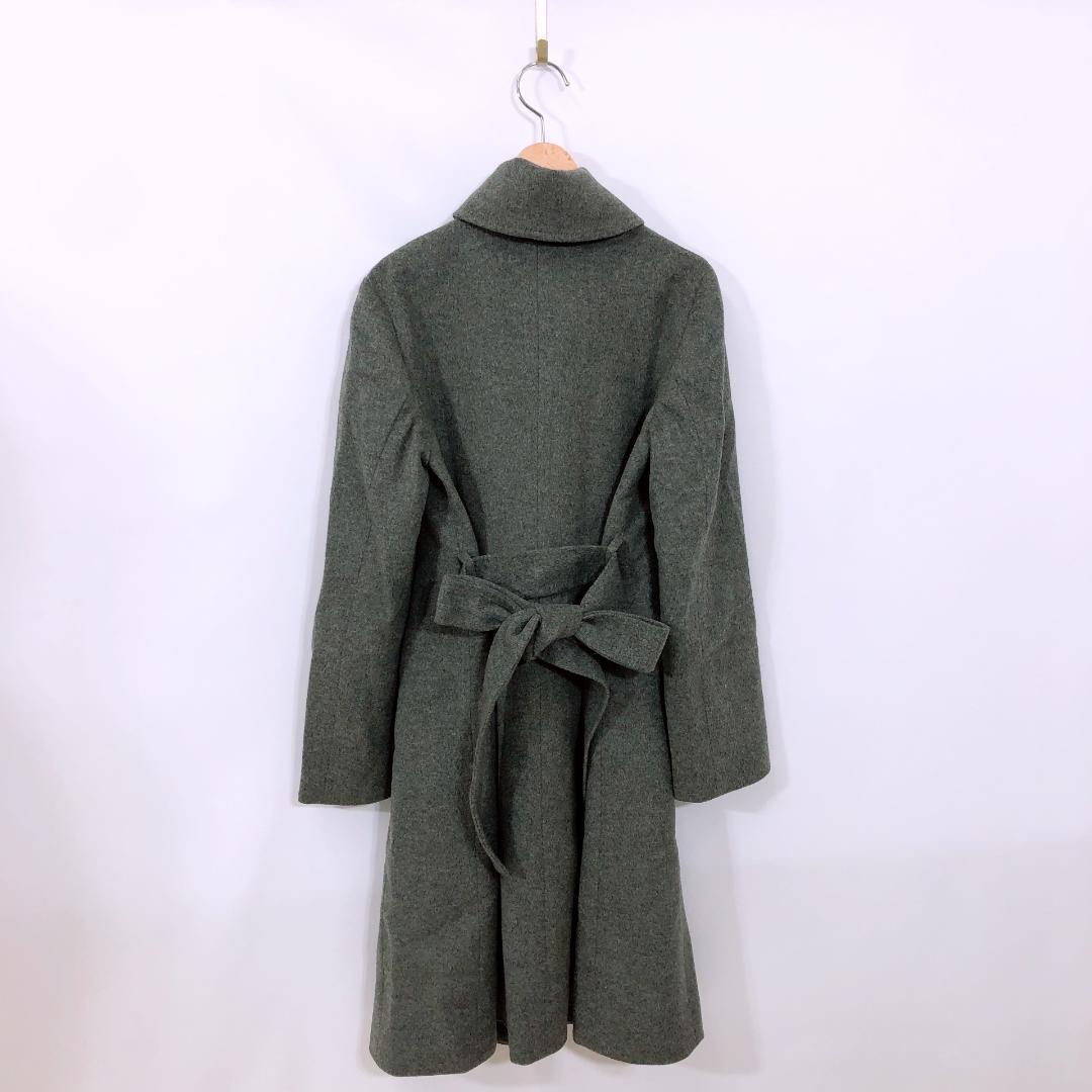 【09958】 ROPE ロペ アウター コート ロングコート 38 Mサイズ相当 グレー 灰色 厚手 キュプラ100％ 冬服 シンプル フォーマル おしゃれ