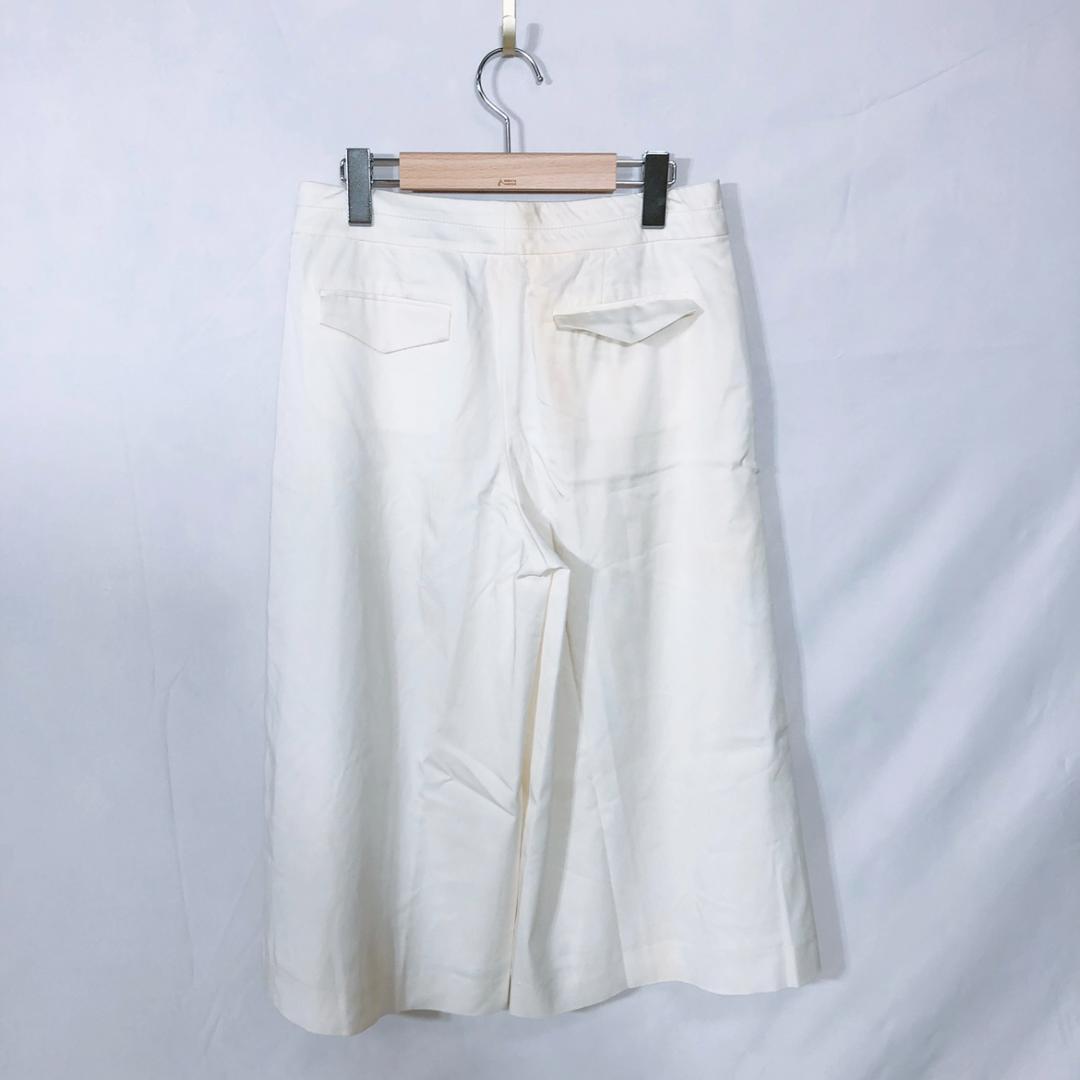 【10041】 UNTITLED アンタイトル パンツ ワイドパンツ 2 Mサイズ相当 ホワイト 白 カジュアル フェイクポケット シンプル 無地