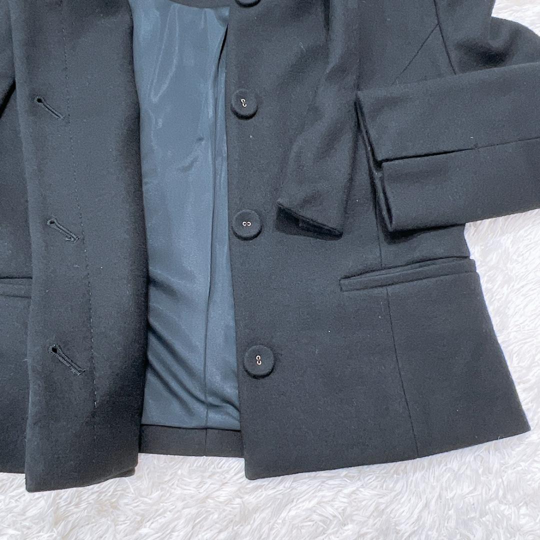 【10285】 ef-de エフデ スーツ ジャケット スカート 9 Sサイズ相当 ブラック 黒 2点セット フレアスカート フォーマル シック オフィス