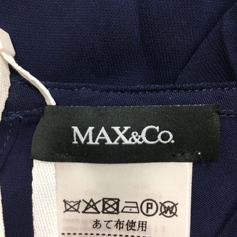 【10309】 新古品 MAX&Co. マックスアンドコー 半袖ブラウス サイズ48 / 約L ネイビー フリル オシャレ 上品 大人っぽい レディース