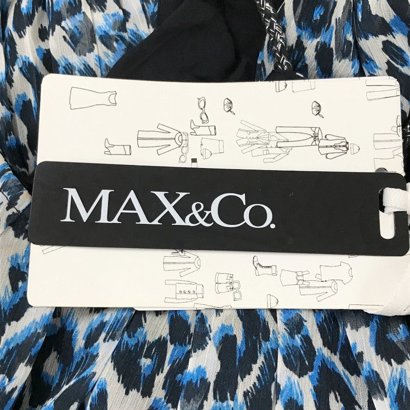 【10317】 新古品 MAX&Co. マックスアンドコー ロングワンピース サイズ38 / 約S ブルー シンプル オシャレ ゆったり レディース