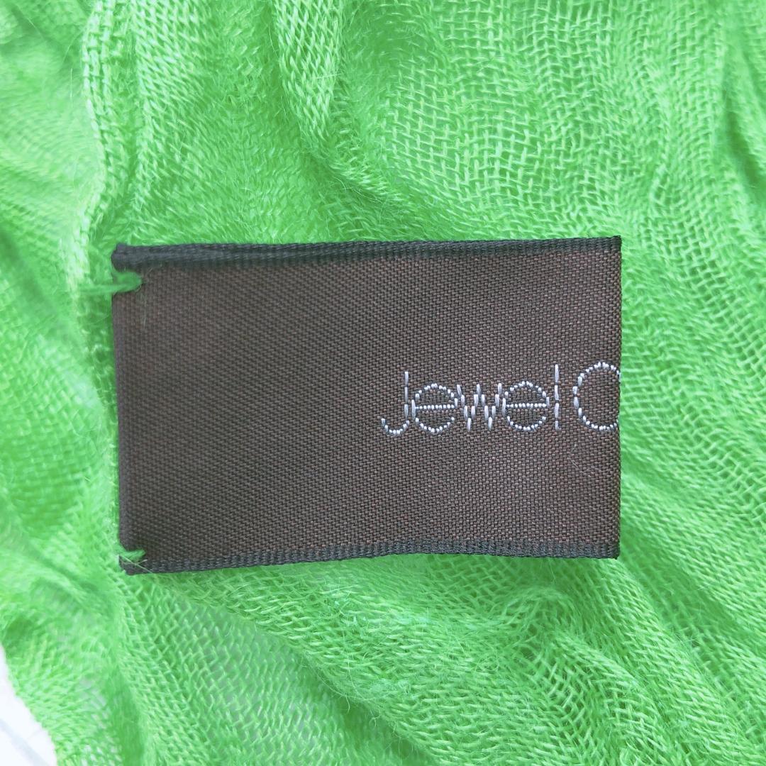 【10528】 Jewel Changes ジュエルチェンジズ ファッション小物 ショール ストール 緑 グリーン 麻100％ 編み込み 初夏 カジュアル 差し色