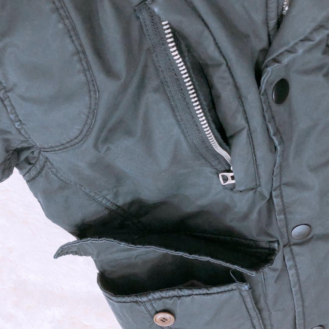 【10576】 DIESEL ディーゼル アウター ジャケット ダウンジャケット ダウン Sサイズ フード付き 黒 ブラック ファー 防寒着 冬服 シンプル