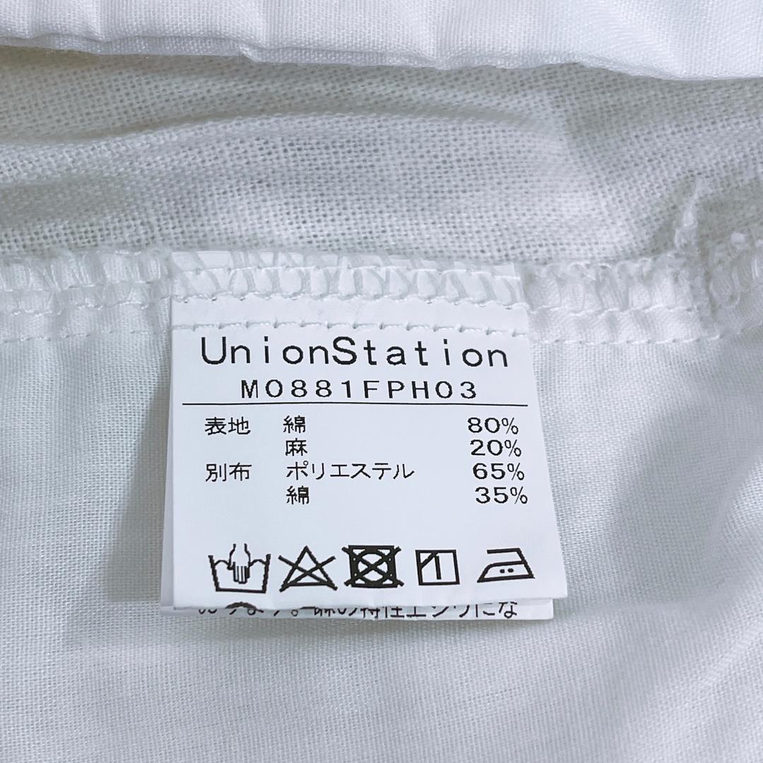 【10731】 UNION STATION ユニオン ステーション パンツ カジュアルパンツ ハーフパンツ Mサイズ ホワイト 白 ベルト付き カジュアル