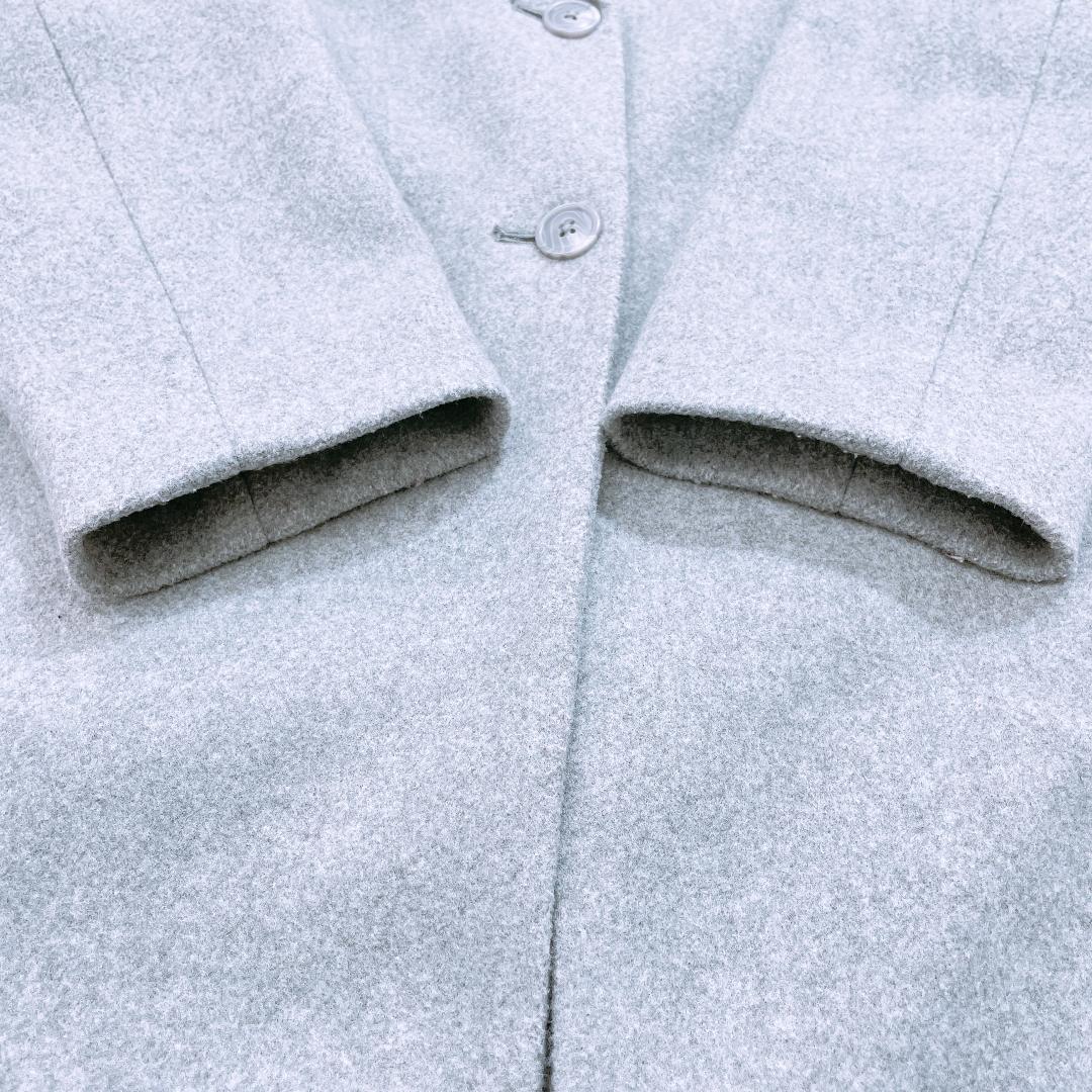 【10908】AZUL BY MOUSSY アズール バイ マウジー コート アウター ロング グレー 襟付き 長袖 フェミニン 灰色