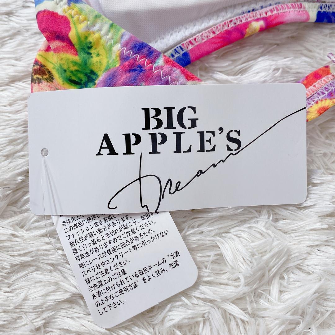 【10927】Big Apple's ビッグアップル 水着 カラフル 花柄 レース 新古品 3点セット セット品 可愛い おしゃれ 夏 夏物 海 プール