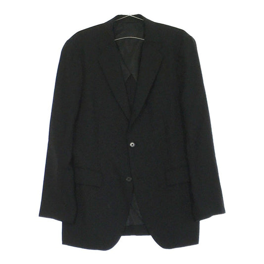 メンズL UNIQLO ジャケット スーツ ブラック 黒 長袖 フォーマル ビジネス シンプル ポケット シングルボタン ユニクロ 【11214】