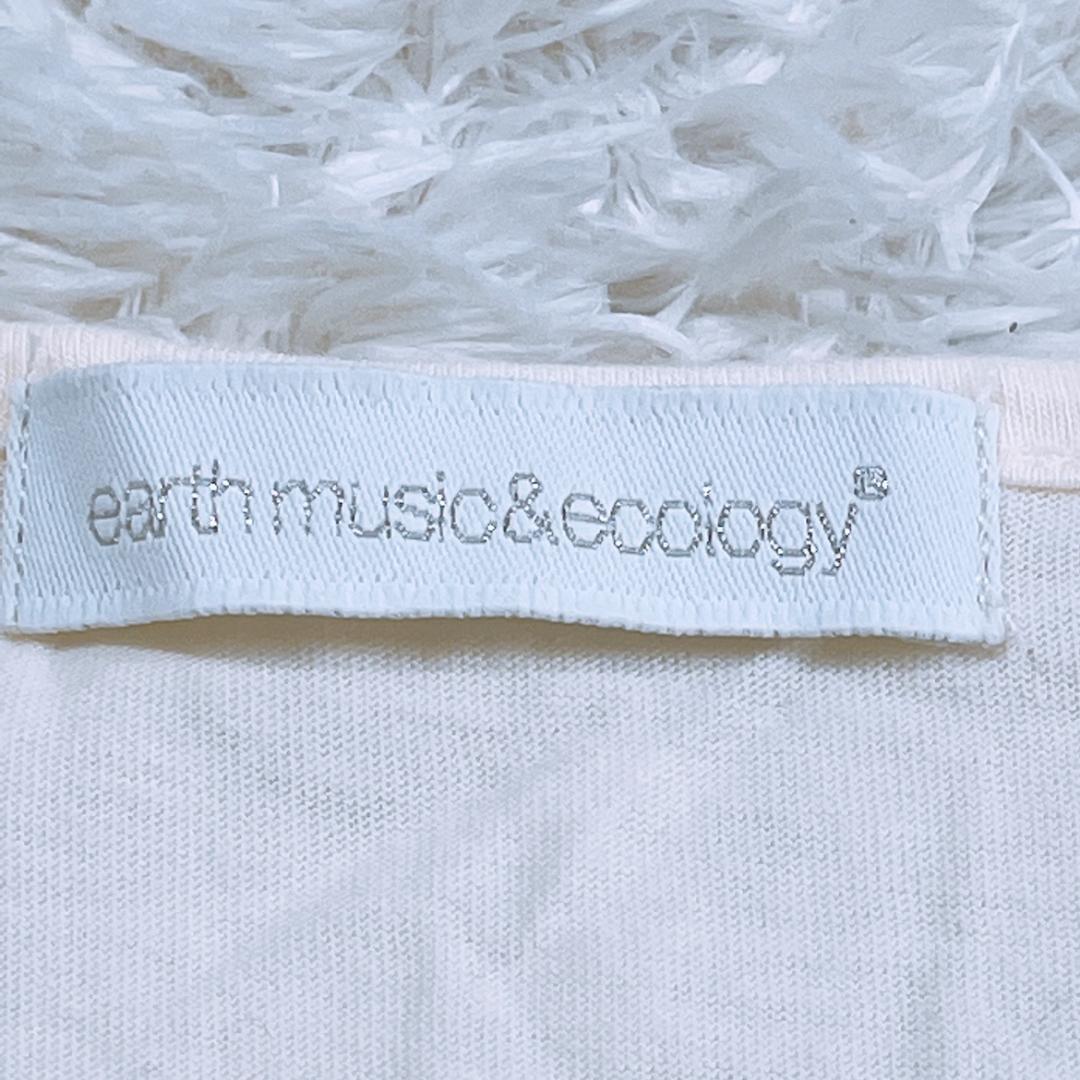 【11285】美品 earth music&ecology ワンピース アイボリー ブルー 良品 アースミュージック&エコロジー ミニワンピース 半袖 レディース