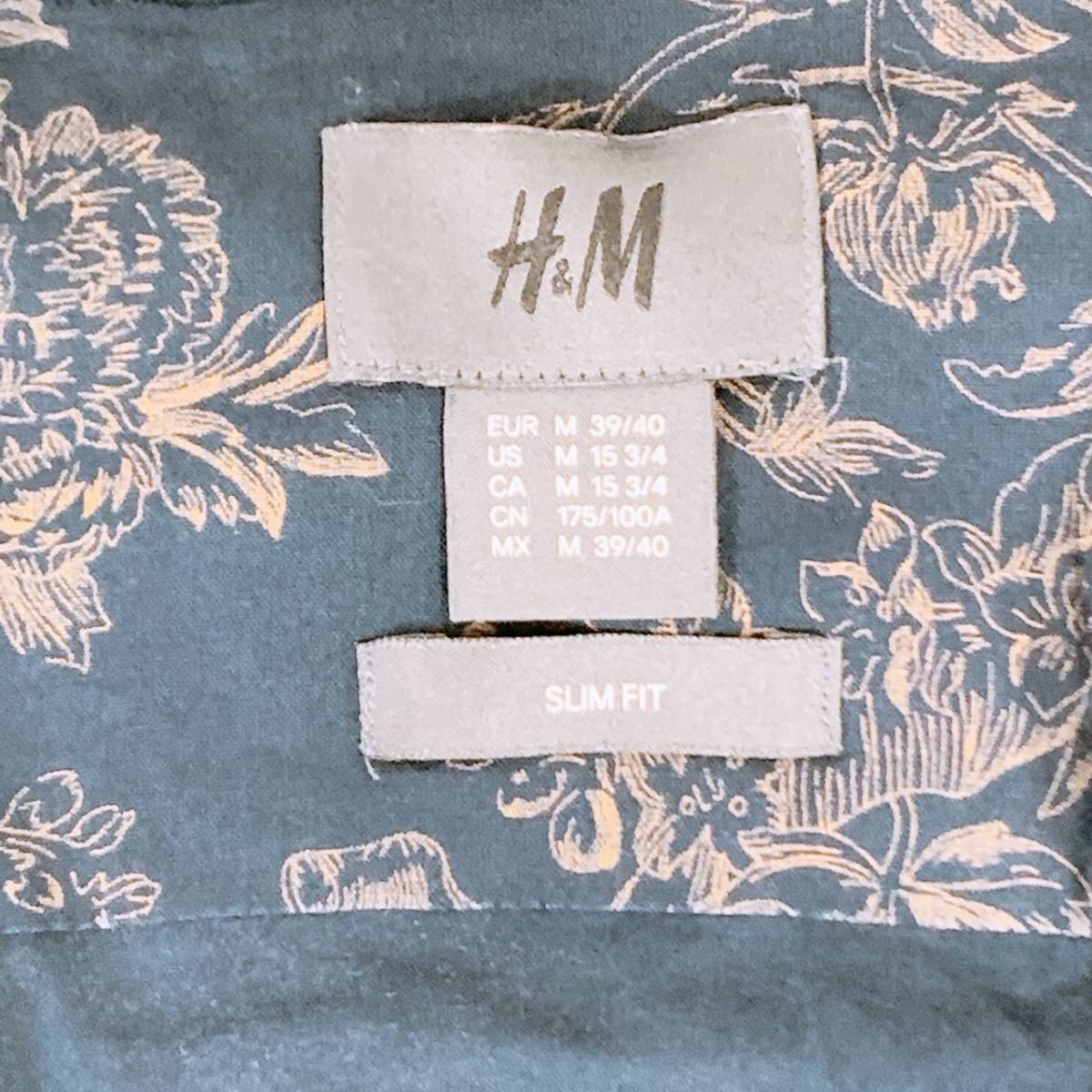 【11329】 美品 H&M エイチ＆エム 長袖シャツ Long Sleeve Shirt 男性 Men's アジア風 柄 肌に優しい comfortable
