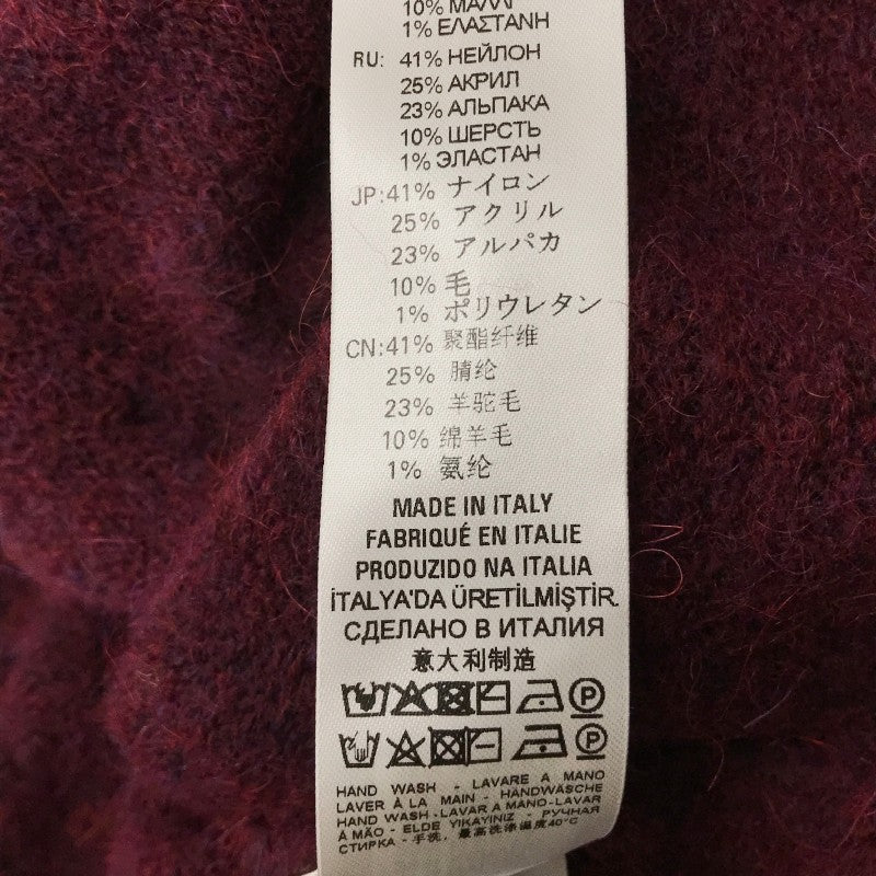 【11342】 新古品 DIESEL ディーゼル セーター サイズXXS ボルドー ニット ダメージ加工 かっこいい 暖かい アルパカ混 レディース