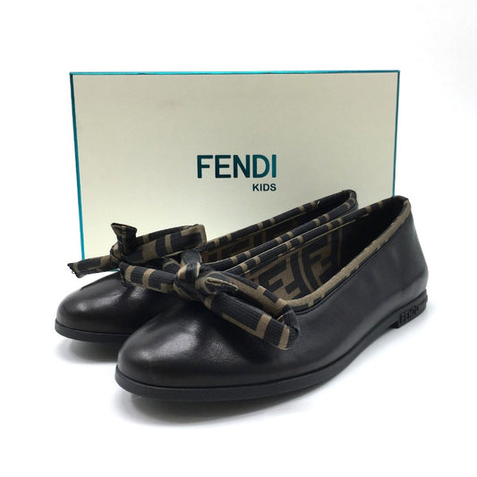 【11684】 新古品 FENDI KIDS フェンディーキッズ ドレスシューズ 靴 サイズ23cm ブラック 内側ロゴ 可愛い オシャレ キッズ