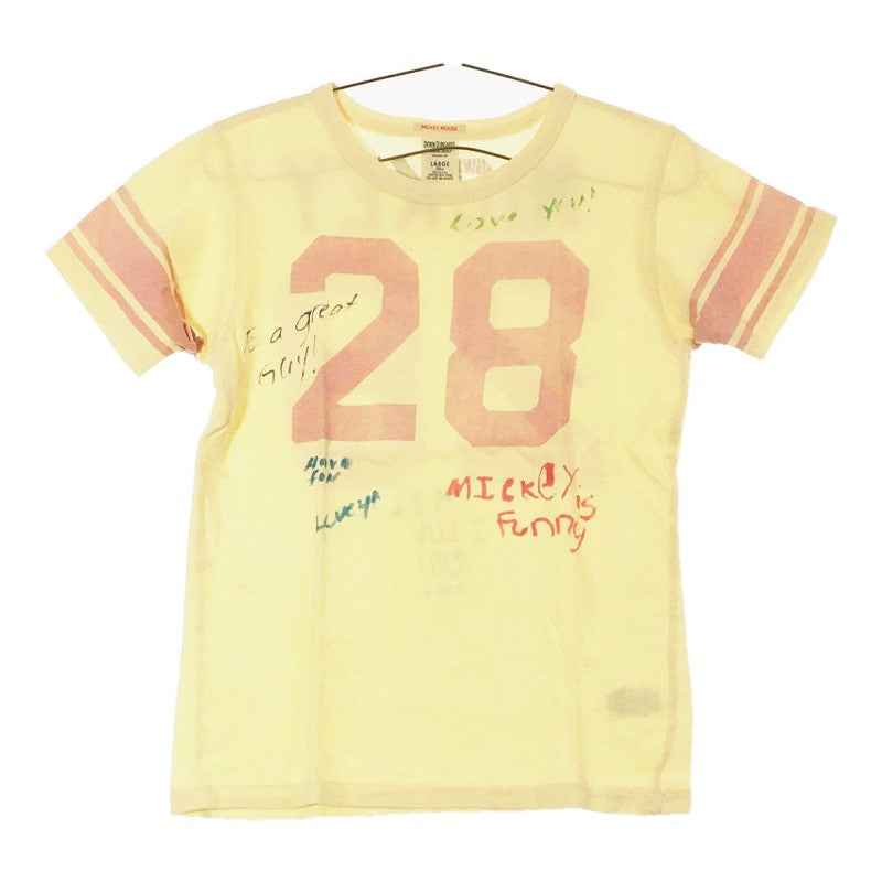 【11876】 デニムダンガリー Tシャツ ミッキーマウス 150cm 半袖 ピンク 白 ホワイト シンプル ディズニー 子供用 キッズ