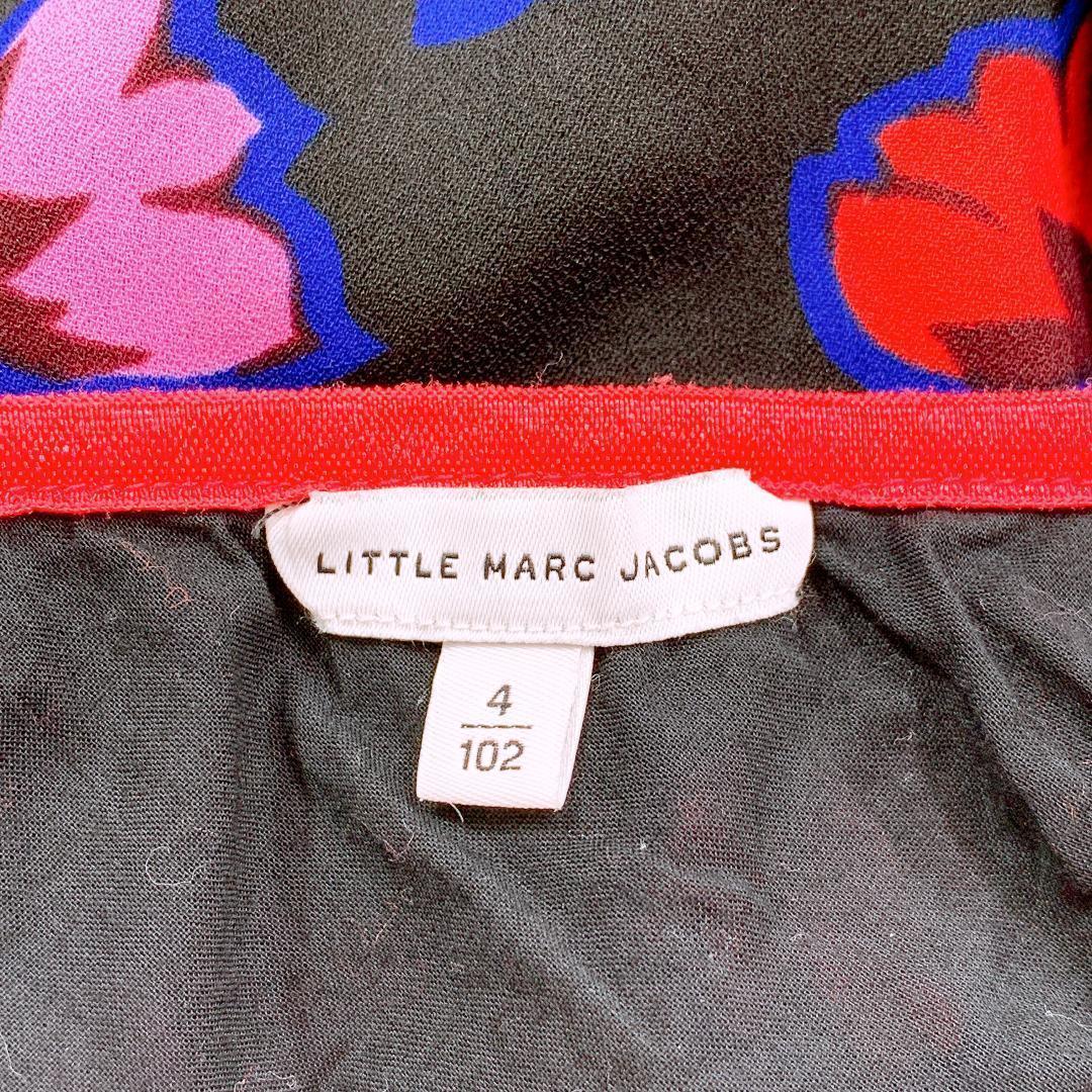 【11987】Little Marc Jacobs リトル マーク ジェイコブ フリル スカート 膝丈 黒 4/102（100cm相当）花柄 伸縮性 ウエストゴム
