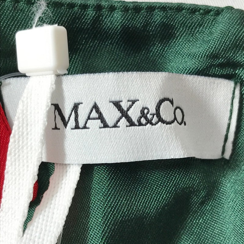 【12029】 新古品 MAX&Co. マックスアンドコー ロングワンピース サイズ36 / 約S グリーン 花柄 レーヨン100% 肩紐 シンプル レディース