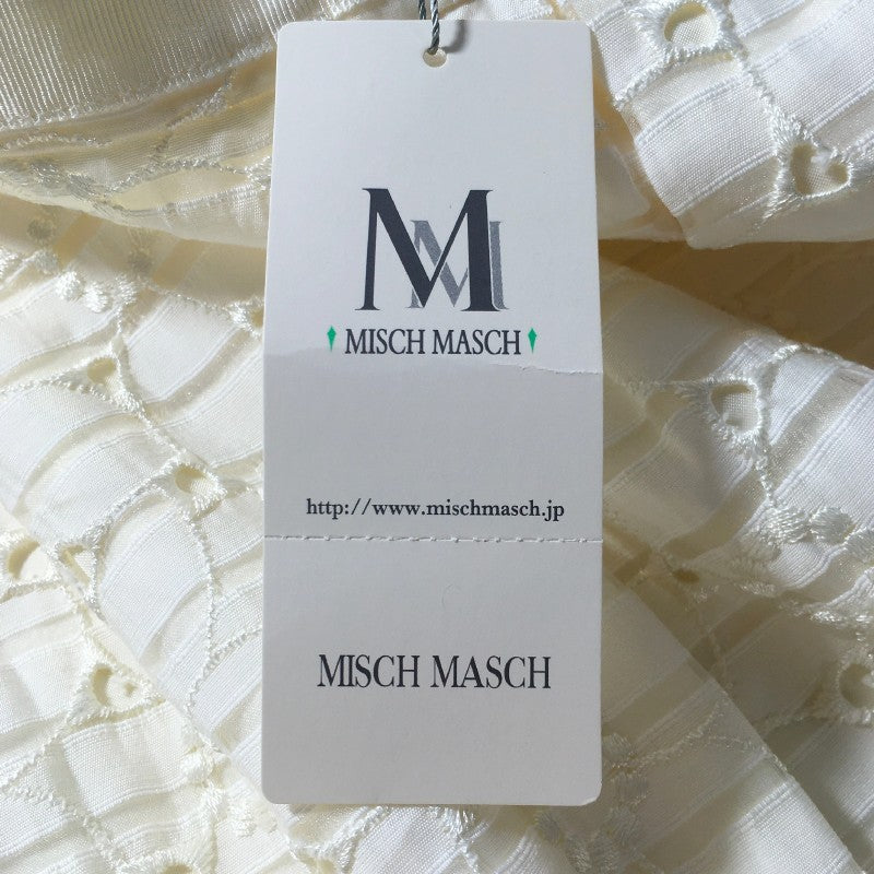 【12366】 新古品 MISCH MASCH ミッシュマッシュ ひざ丈スカート サイズ2 / 約M ホワイト フレアスカート 刺繍 レディース 定価8900円