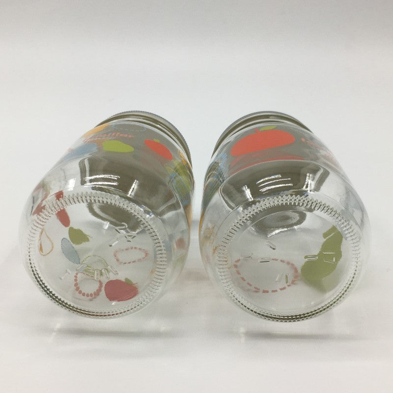 【12375】 新古品 Familiar ファミリア クリア キャニスター ガラス瓶 果物デザイン かわいい オシャレ シンプル カジュアル レディース