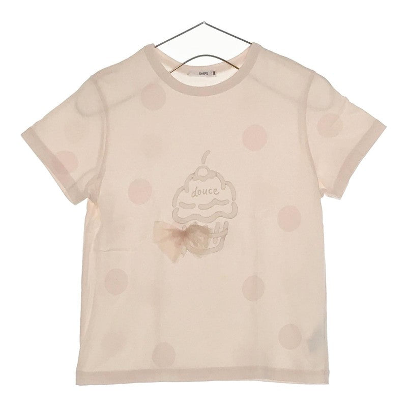 【12393】SHIPS シップス トップス Tシャツ ピンク 140 半袖 プリント キッズ 子供服 桃色 かわいい シンプル カップケーキ