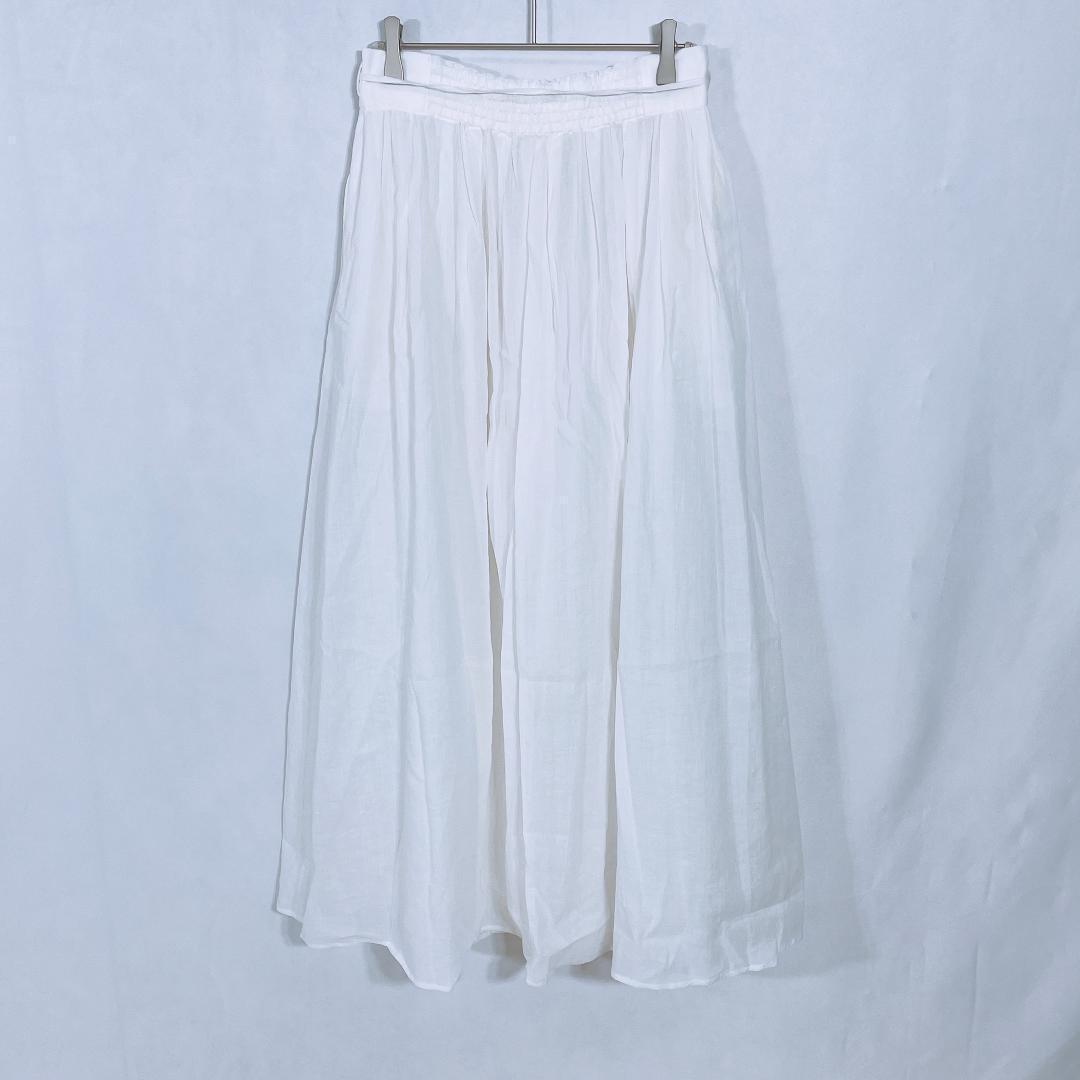 【12434】新古品 23区 スカート 38 Mサイズ相当 ホワイト 新古品 未使用品 タグ付き ロングスカート フレアスカート 麻