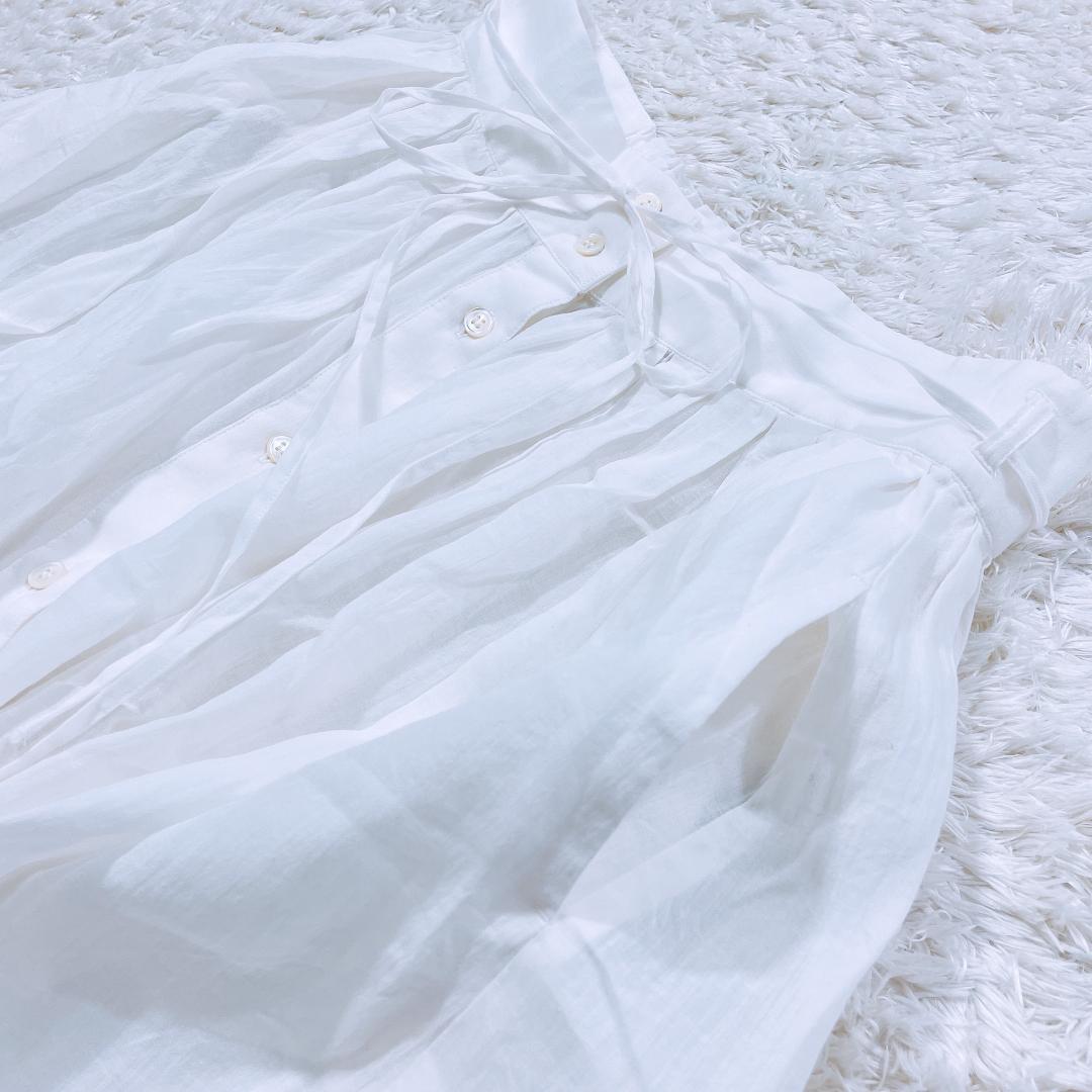 【12434】新古品 23区 スカート 38 Mサイズ相当 ホワイト 新古品 未使用品 タグ付き ロングスカート フレアスカート 麻