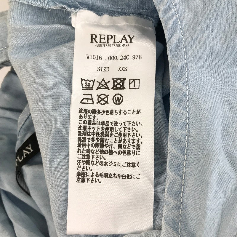 【12455】 REPLAY リプレイ オールインワン つなぎ サイズXXS ブルー カジュアル おしゃれ ノースリーブ ガーリー レディース