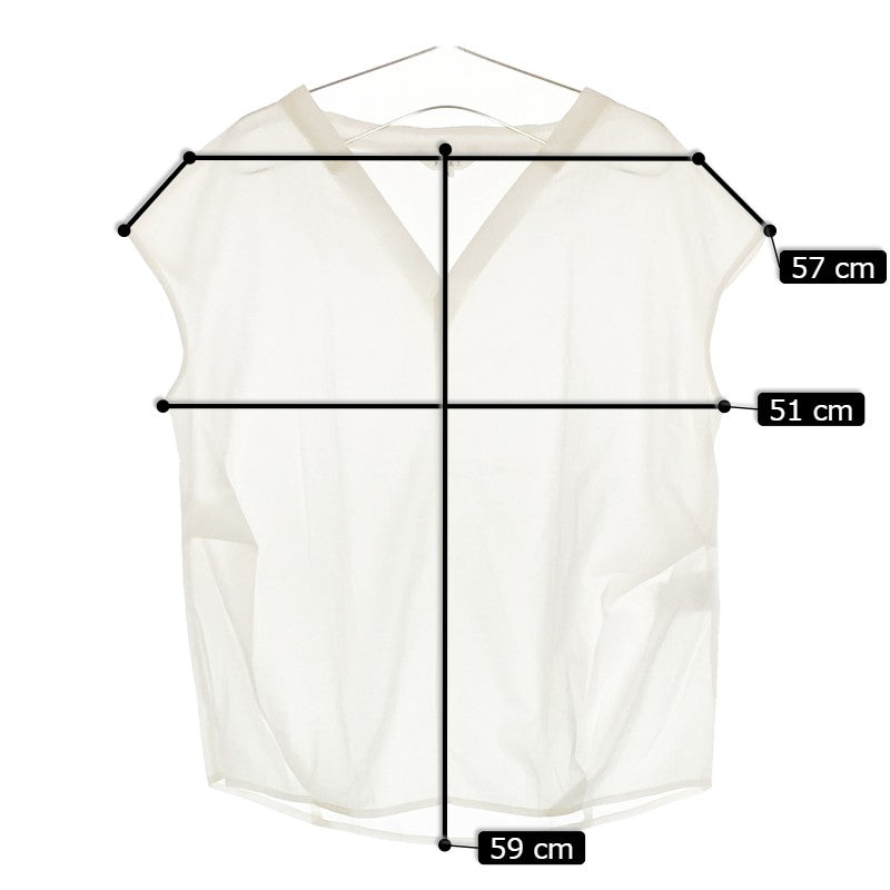 【12522】 PLST プラステ ノースリーブシャツ サイズS ホワイト 首元Vカット 薄手 シンプル 動きやすい 触り心地良い レディース
