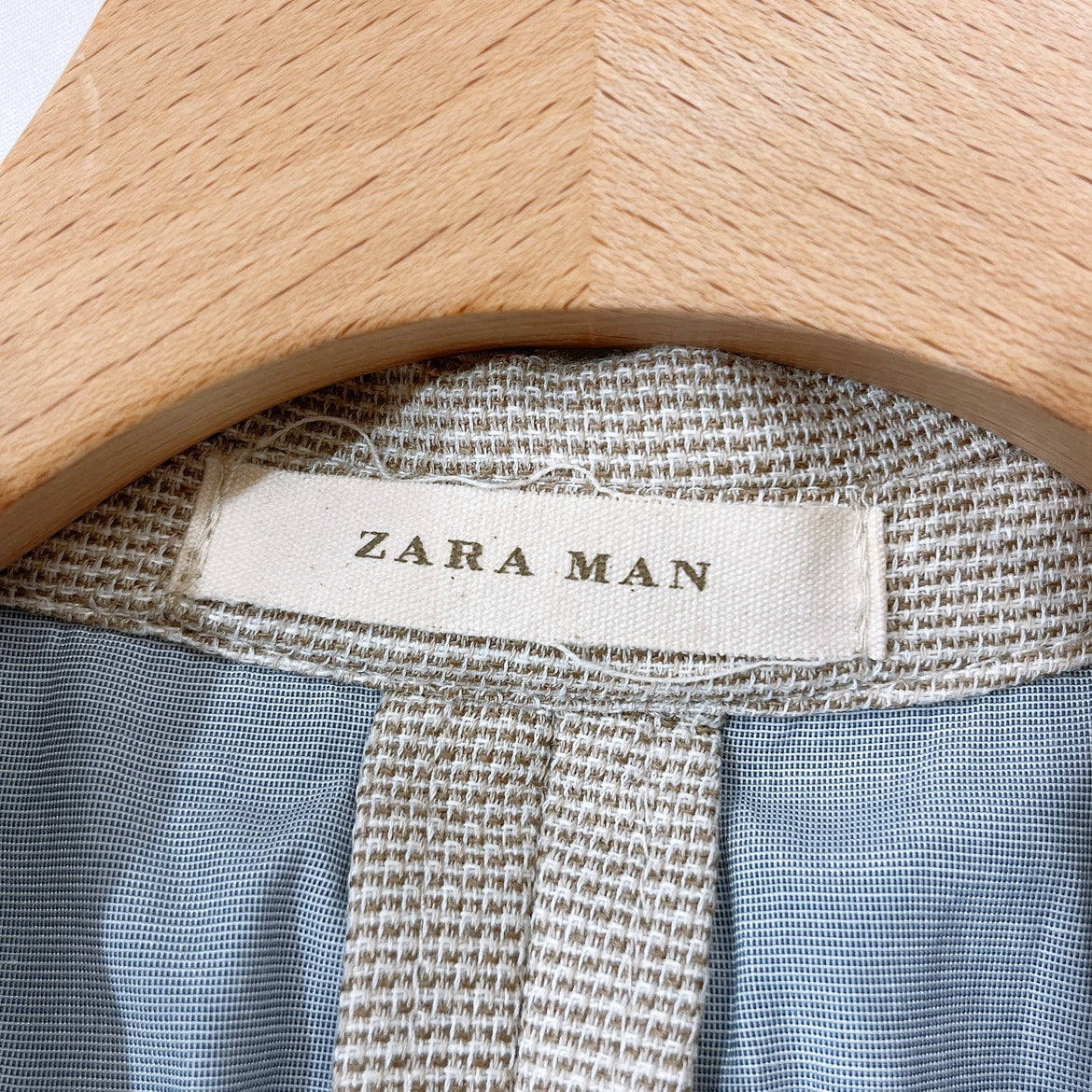 メンズ34 ZARA MAN ジャケット ベージュ ポケット 長袖 襟付き ブランド おしゃれ シンプル ザラマン 【12618】