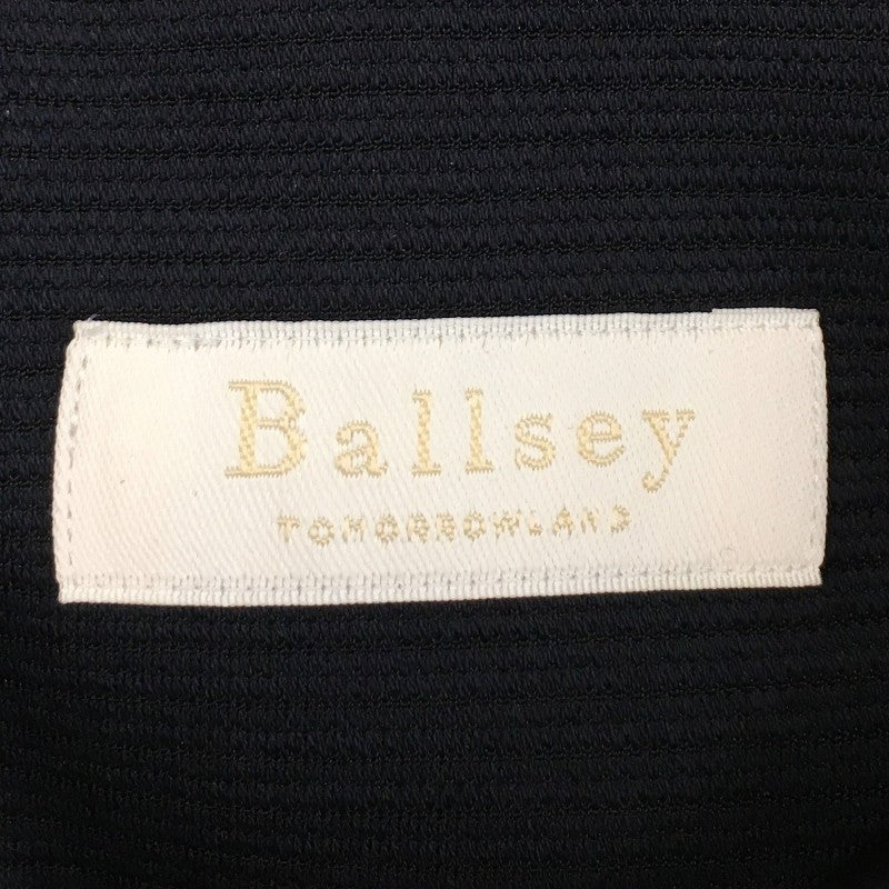 【12737】 BALLSEY ボールジー ひざ丈ワンピース サイズ38 / 約M ブラック シック 上品 ノースリーブ オシャレ シンプル レディース