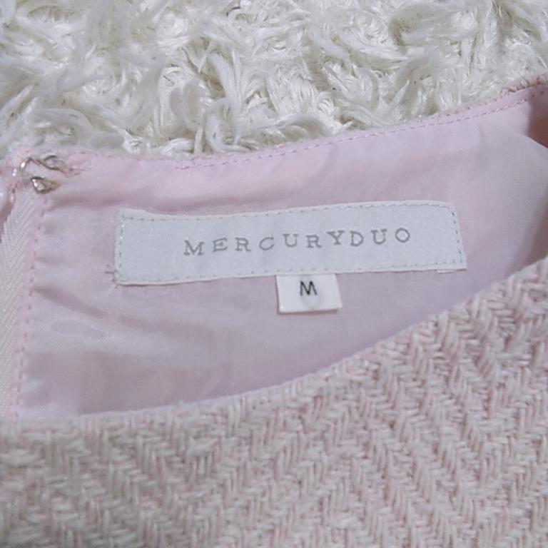 【12752】美品 MERCURYDUO マーキュリーデュオ ミニワンピース M ピンク フレア プリーツ フェミニン