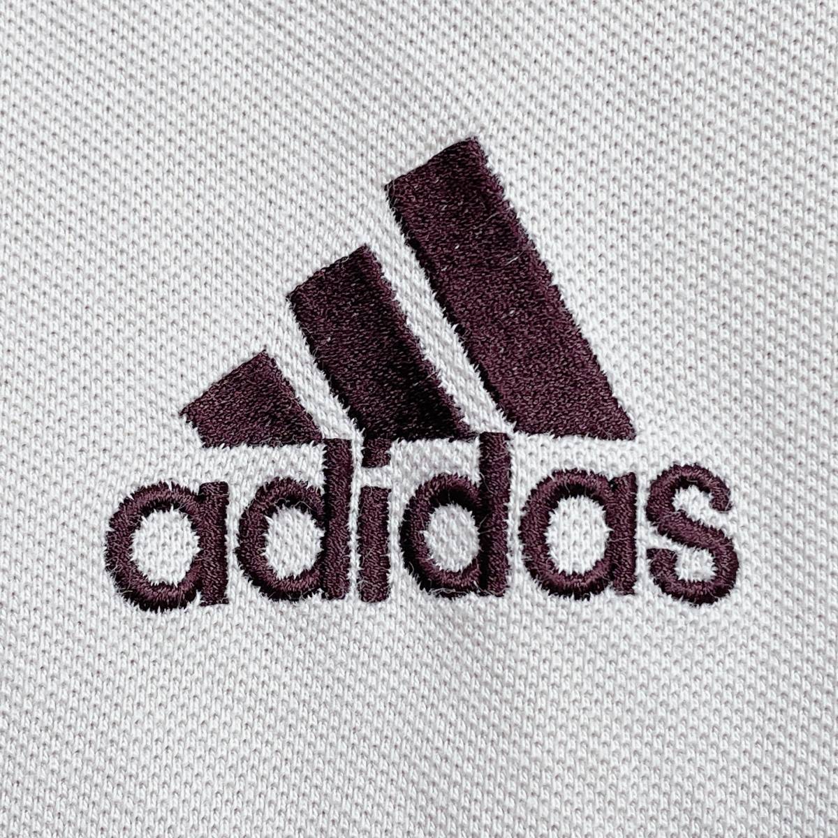 メンズM adidas トップス ベージュ B品 訳あり品 半袖ポロシャツ ポロシャツ ブランドロゴ 刺繍 薄手 シンプル アディダス【12860】