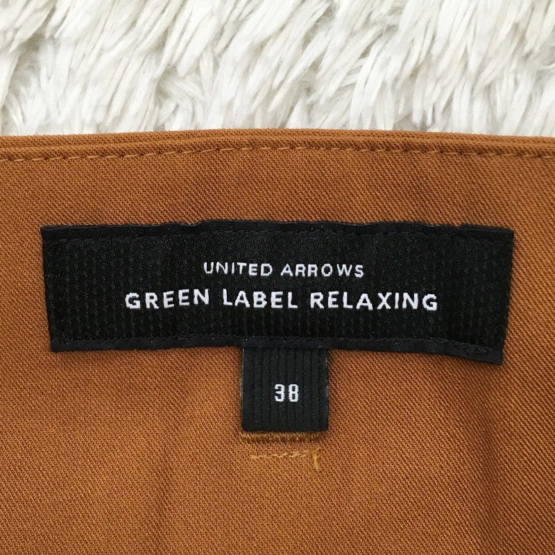 【12890】 green label relaxing グリーンレーベルリラクシング ワイドパンツ サイズ38 / 約S ブラウン シンプル 無地 レディース
