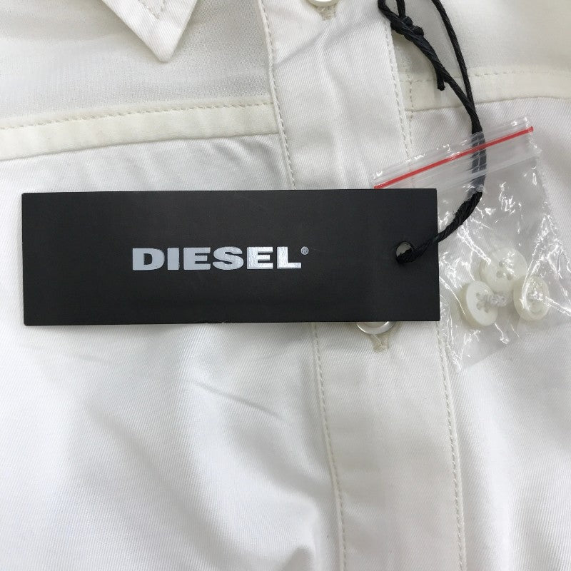 【12893】 新古品 DIESEL ディーゼル 長袖シャツ サイズXS ホワイト シンプル かっこいい 切り替えデザイン ポケットレス レディース