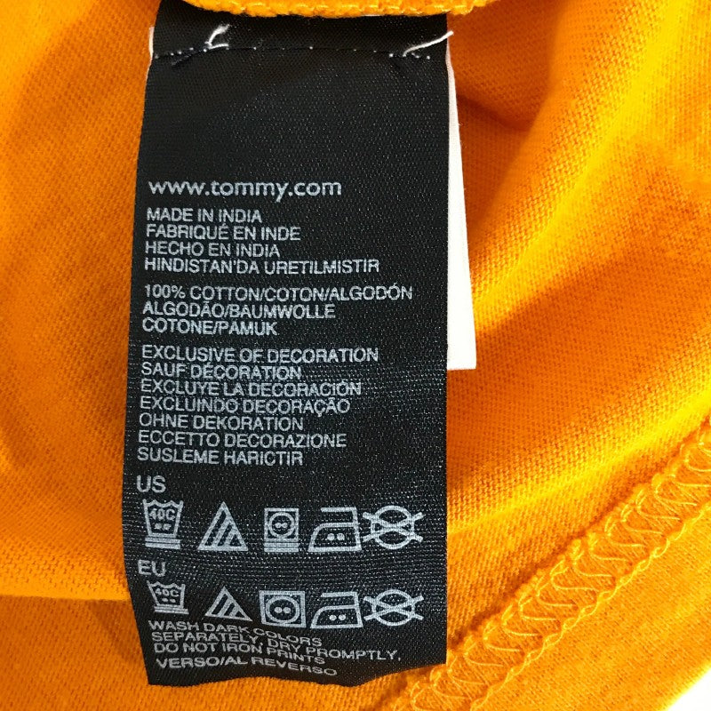【12935】 TOMMY HILFIGER トミーヒルフィガー 半袖Tシャツ カットソー サイズXS オレンジ シンプル 丸首 ブランド キッズ