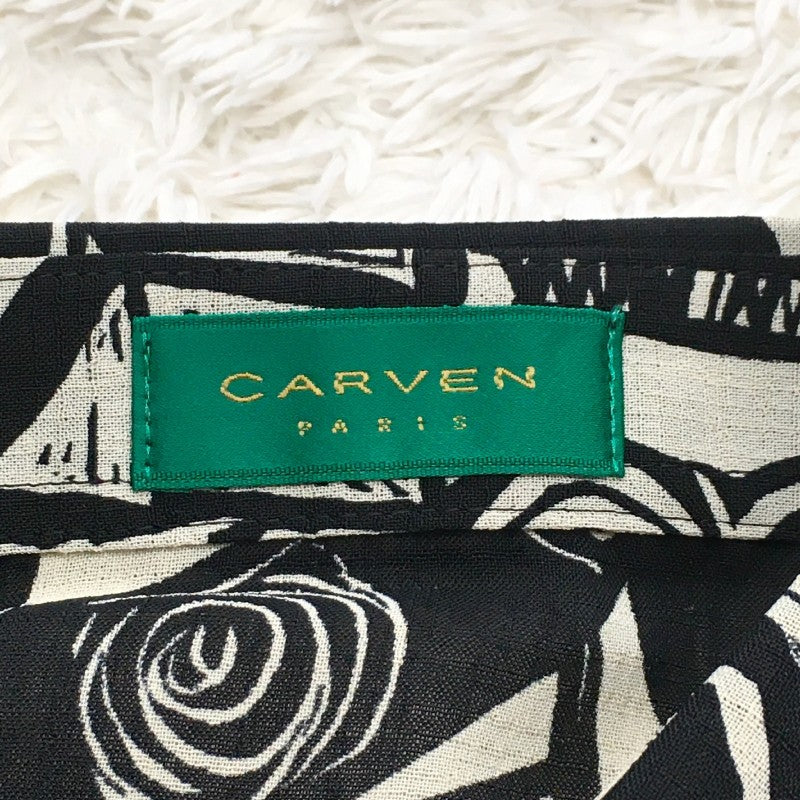 【13090】 新古品 CARVEN カルヴェン 半袖シャツ サイズ3-M / 約M ホワイト 総柄 個性的 トライバル カジュアル かっこいい メンズ