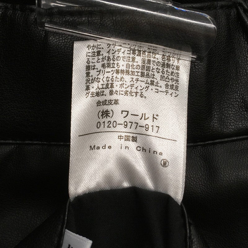 【13138】 新古品 TAKEO KIKUCHI タケオキクチ ハーフパンツ サイズ88/F / 約F ブラック フェイクレザー レディース 定価10000円