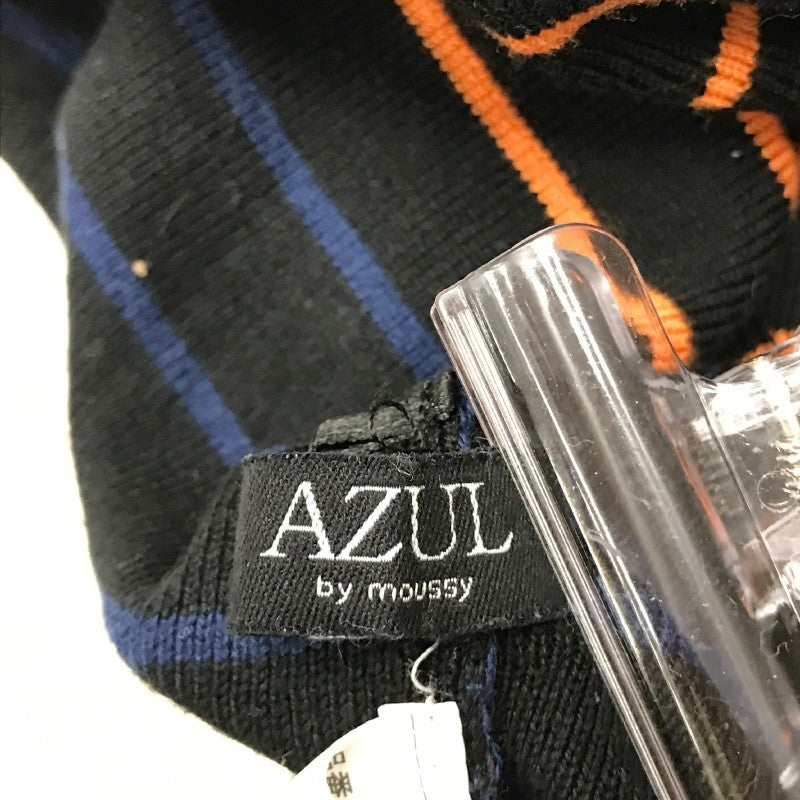 【13153】 AZUL by moussy アズールバイマウジー セーター サイズL ブラック ボーダー かっこいい オシャレ あたたかい レディース