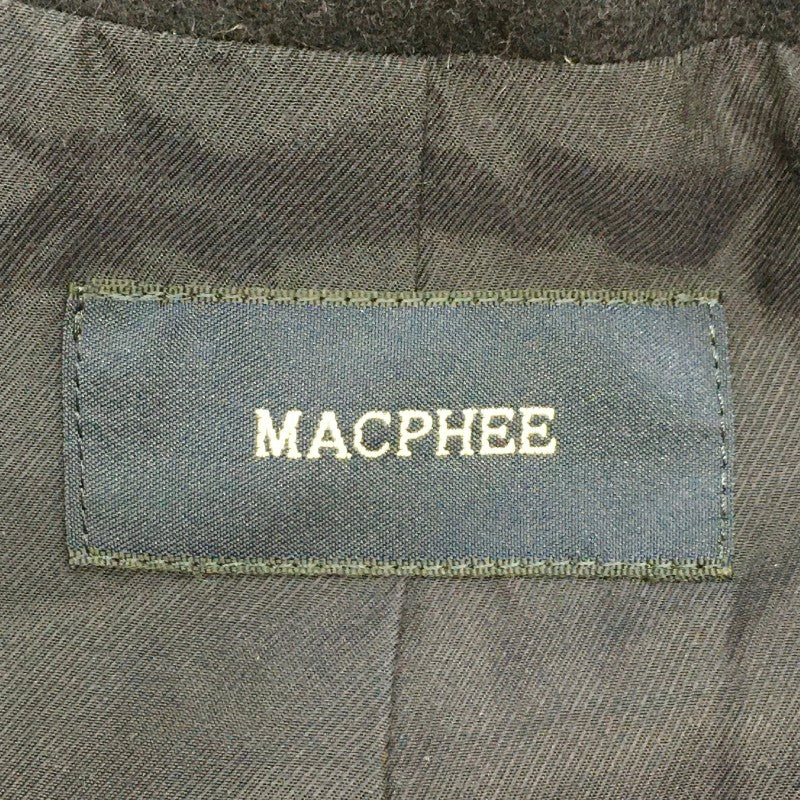 【13157】 MACPHEE マカフィー アウター サイズ38 / 約M ブラック 日本製 オシャレ カジュアル 比翼ボタン ハウンドトゥース レディース