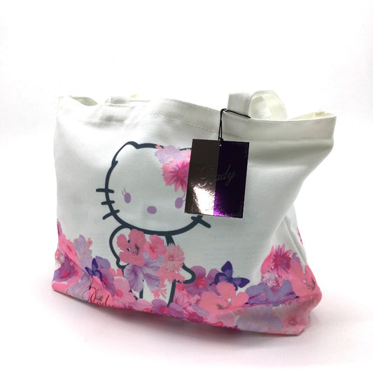新古品 レディース Rady 鞄 バッグ ホワイト 白 ピンク 未使用 キティ サンリオ かわいい 花柄 トート レディ 【13282】