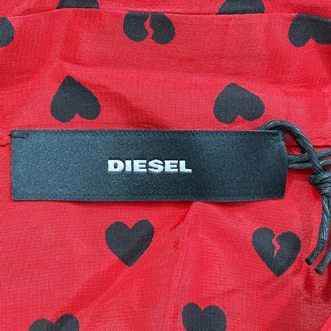 【13526】DIESEL ディーゼル ワンピース XS 赤 レッド 黒 ブラック 白 ホワイト かわいい ドット 新品 タグ付き 半袖 イベント