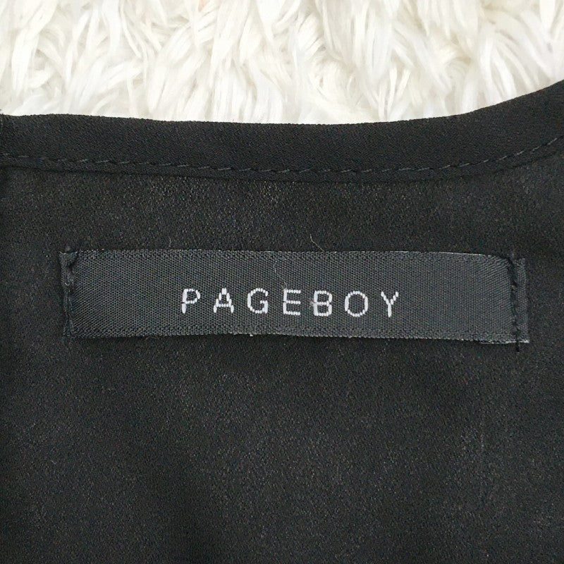 【13671】 PAGEBOY ページボーイ ワンピース サイズF グレーホワイト ドッキングワンピ 切り替え ツートンカラー 丸首 オシャレ レディース