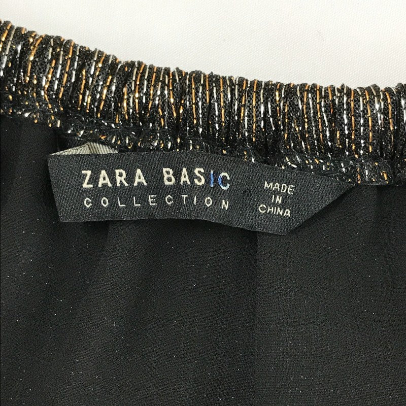 【13769】 新古品 ZARA BASIC ザラベーシック トップス サイズM ブラック タグ付き クロップド丈 オフショルダー オシャレ レディース