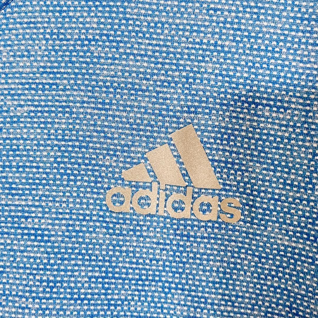 【13774】 adidas アディダス Tシャツ 半袖 0 ブルー スポーツ おしゃれ カジュアル スポーティー ラフ 無地