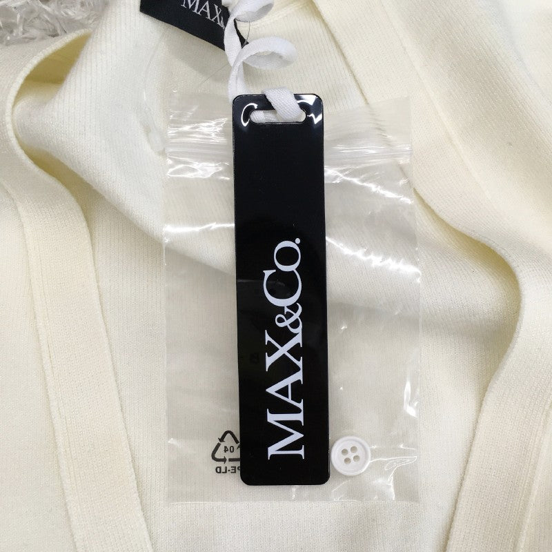 【14130】 新古品 MAX&Co. マックスアンドコー カーディガン サイズL ホワイト Vネック 羽織り ニット キレイめ レディース
