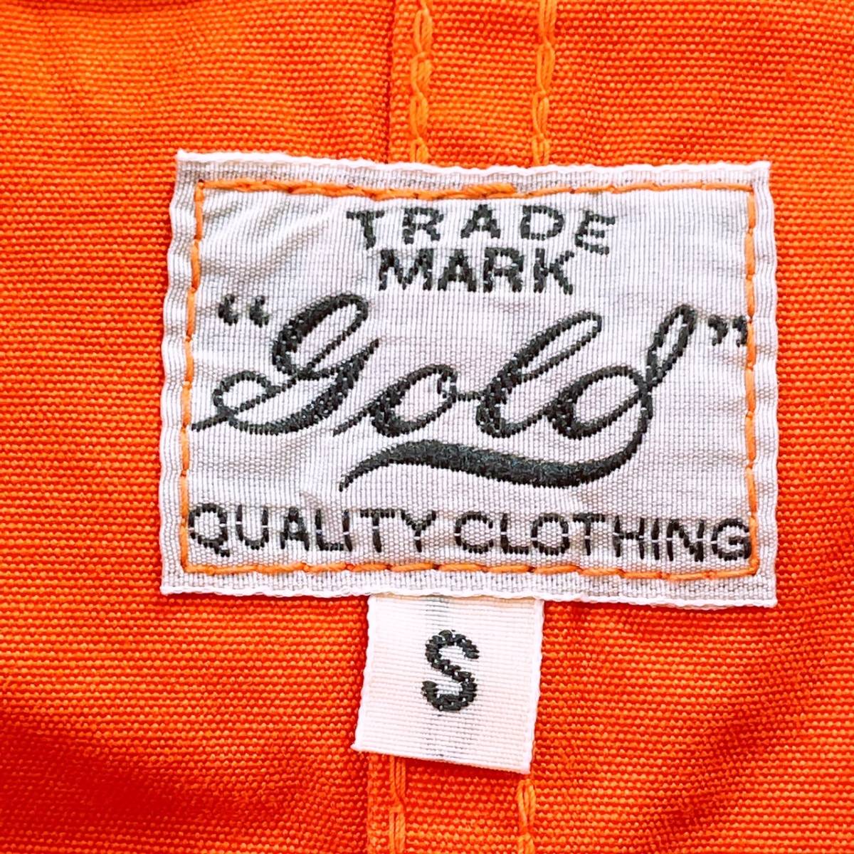 メンズS TRADE MARK GOLD アウター ジャケット パーカージャケット オレンジ 長袖 オーバーサイズ ジップアップ 日本製 ゴールド【14161】