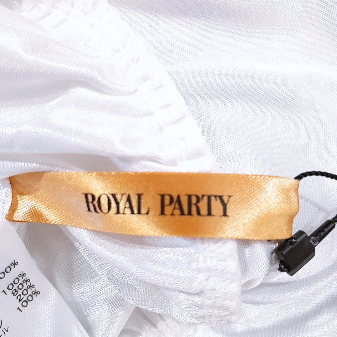 新品 レディースF ROYALPARTY ノースリーブワンピース ホワイト 白色 タグ付き スパンコール ロイヤルパーティー 【14393】