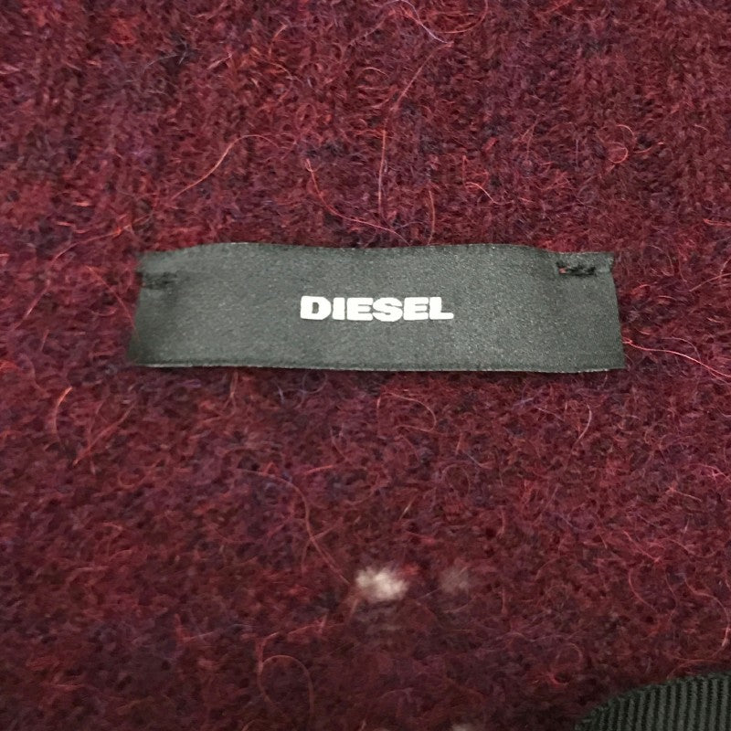 【14459】 新古品 DIESEL ディーゼル セーター サイズXXS ボルドー ニット ダメージ加工 かっこいい 暖かい アルパカ混 レディース