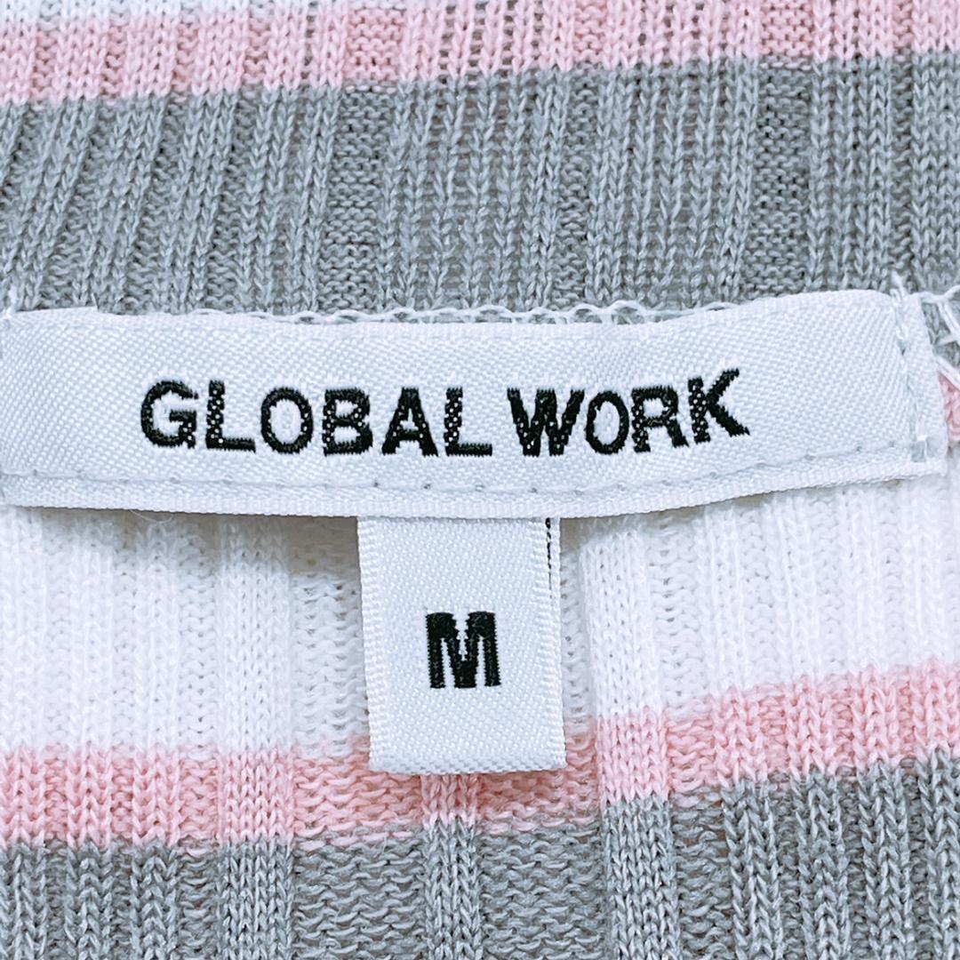 【14540】 GLOBAL WORK グローバル ワーク トップス 長袖Tシャツ 長袖 Tシャツ ボーダー Mサイズ カジュアル シンプル スクエアネック