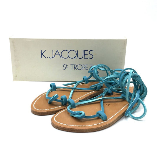 【14554】 新古品 K.JACQUES カージャック サンダル 靴 サイズ37 / 約M ブラウン オシャレ かわいい 紐 海 ビーチ 涼し気 レディース